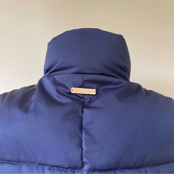 Lilly Pulitzer Isabelle Puffer Vest navy blue with gold accents size XS - Picture 11 of 14